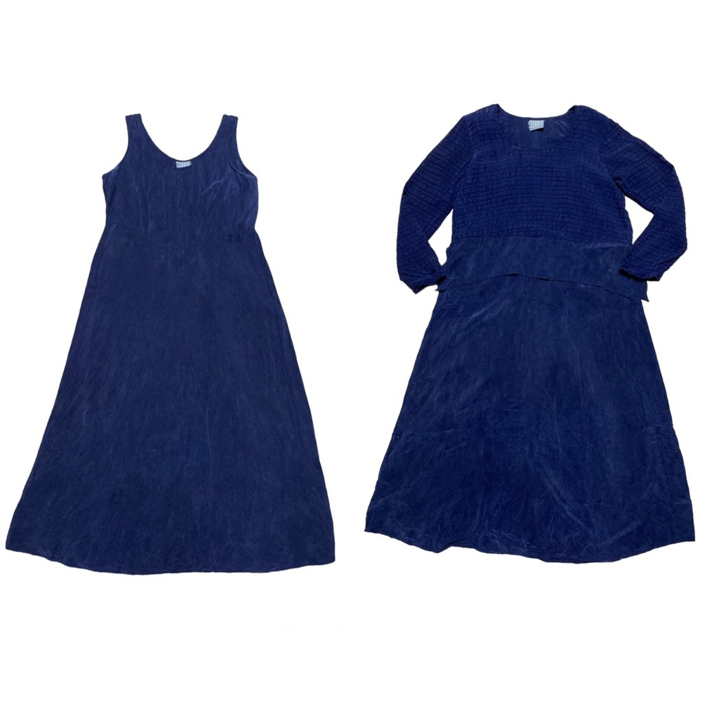 Vintage Rabbit Rabbit Rabbit Sleeveless Crinkle Dress Women’s 10 Maxi 2 Piece